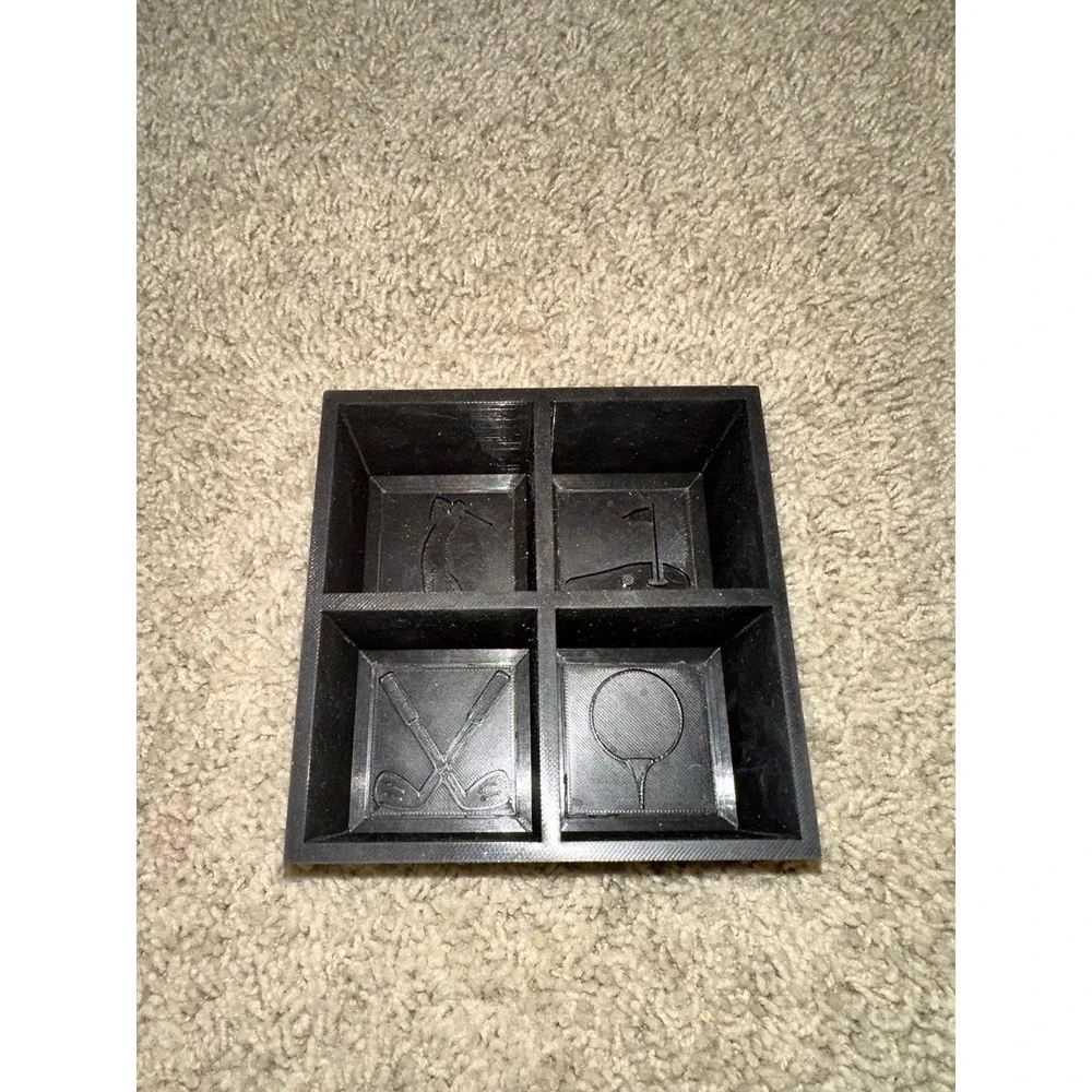 Silicon large ice cube golf themed for whiskey PACKOUT large ITEMS 4 COMPARTMENT
